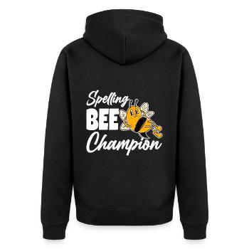 Orthographe Bee Champ 2 - Veste à capuche bio Premium Unisexe - noir - Dos - Nico (187cm)