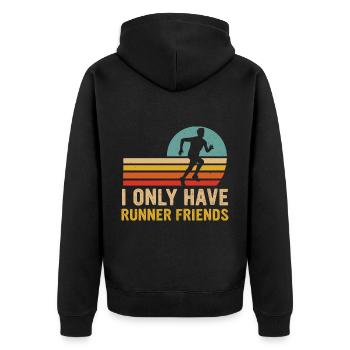 Jogging Dicton pour courir - Runners - Veste à capuche bio Premium Unisexe - noir - Dos - Nico (187cm)