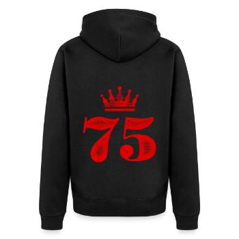75 Couronne numérique - Veste à capuche bio Premium Unisexe - noir - Dos - Nico (187cm)