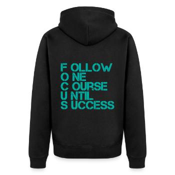 Suivre un cours jusqu’au succès 3 - Veste à capuche bio Premium Unisexe - noir - Dos - Nico (187cm)