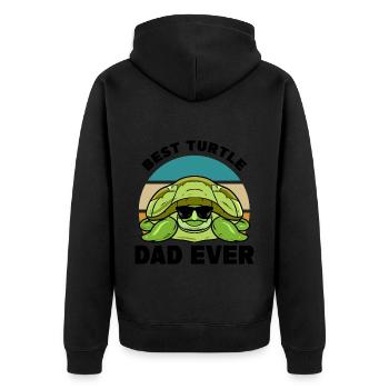 Schildkröten Liebhaber - Unisex Premium Bio Zip Hoodie - Schwarz - Hinten - Nico (187cm)
