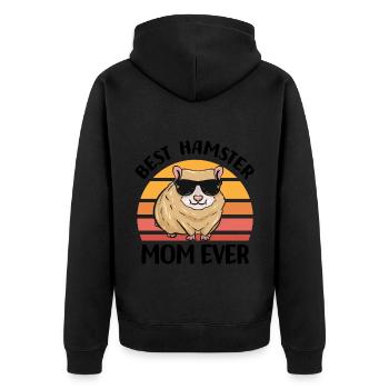 Cadeaux de hamster pour femmes - Veste à capuche bio Premium Unisexe - noir - Dos - Nico (187cm)