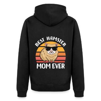 Hamster Liebhaber - Unisex Premium Bio Zip Hoodie - Schwarz - Hinten - Nico (187cm)