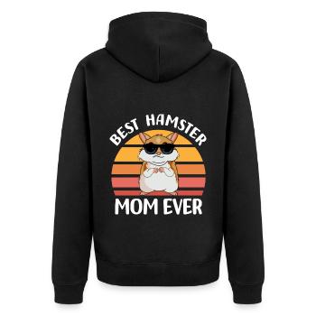 Hamster Liebhaber | Haustiere Nagetiere Geschenke - Unisex Premium Bio Zip Hoodie - Schwarz - Hinten - Nico (187cm)