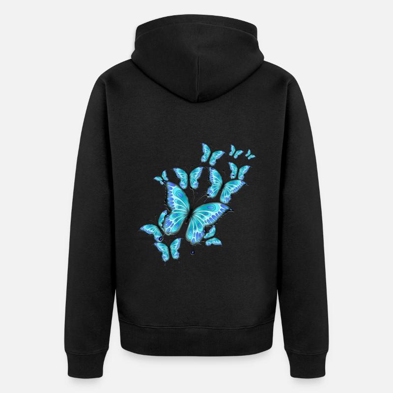 Papillons - Veste à capuche bio Premium Unisexe - noir