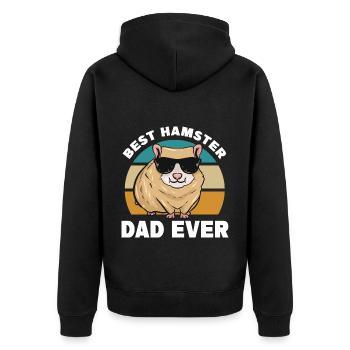 Hamster Sayings | Rodents Pets Gift Idea - Unisex Premium Organic Zip Hoodie - black - Back - Nico (187cm)