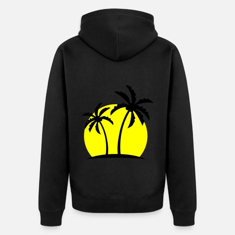Palm Island Symbol - Unisex Premium Organic Zip Hoodie - black