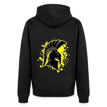 Spartan Helmet Warrior Sparta - Unisex Premium Organic Zip Hoodie - black - Back - Nico (187cm)