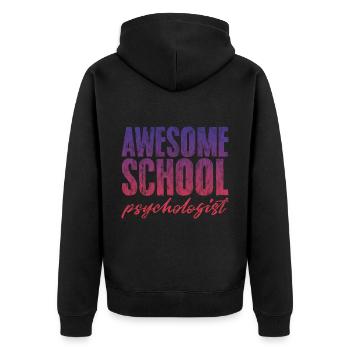 Psychologue scolaire génial 3 - Veste à capuche bio Premium Unisexe - noir - Dos - Nico (187cm)