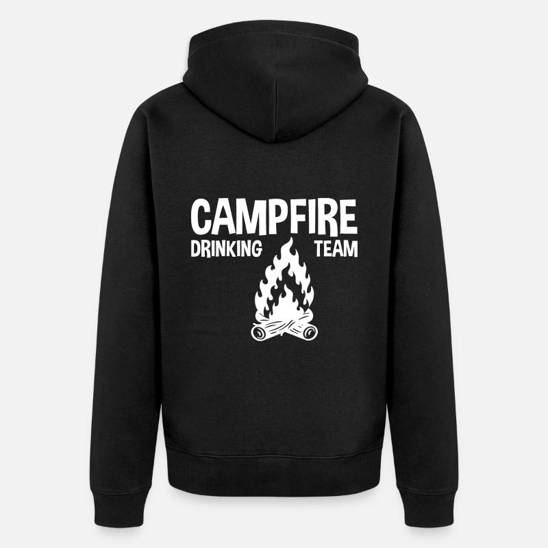 Campfire Drinking Team 2 - Unisex Premium Organic Zip Hoodie - black