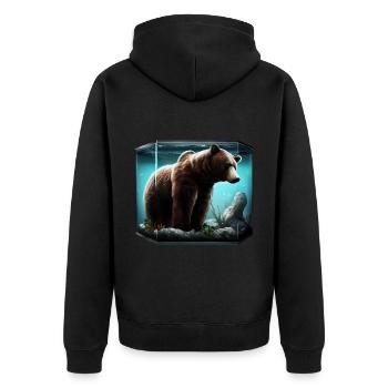 Ours dans l’aquarium - Veste à capuche bio Premium Unisexe - noir - Dos - Nico (187cm)