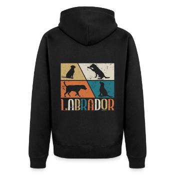 Labrador - Unisex Premium Bio Zip Hoodie - Schwarz - Hinten - Nico (187cm)