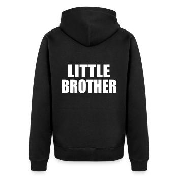 Little brother - Unisex Premium Bio Zip Hoodie - Schwarz - Hinten - Nico (187cm)