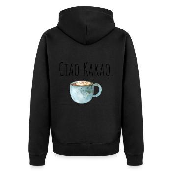 Ciao Kakao - Unisex Premium Bio Zip Hoodie - Schwarz - Hinten - Nico (187cm)