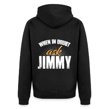 En cas de doute, demandez à Jimmy - Veste à capuche bio Premium Unisexe - noir - Dos - Nico (187cm)
