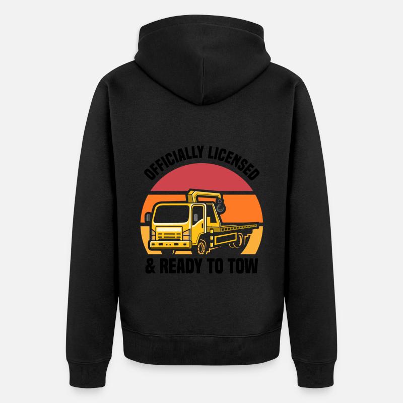 Abschleppwagen | Abschlepper Auto Panne Geschenke - Unisex Premium Bio Zip Hoodie - Schwarz