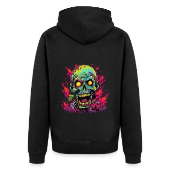 Zombie Head Creepy Halloween Zombie Hunter Undead - Veste à capuche bio Premium Unisexe - noir - Dos - Nico (187cm)