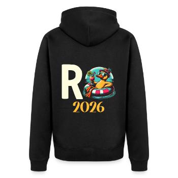 Pension de retraite 2026 Retraite - Veste à capuche bio Premium Unisexe - noir - Dos - Nico (187cm)