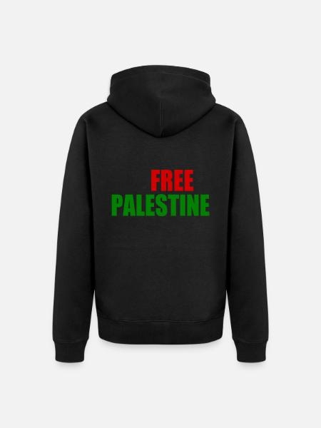 Free palestine - Unisex Premium Organic Zip Hoodie - black