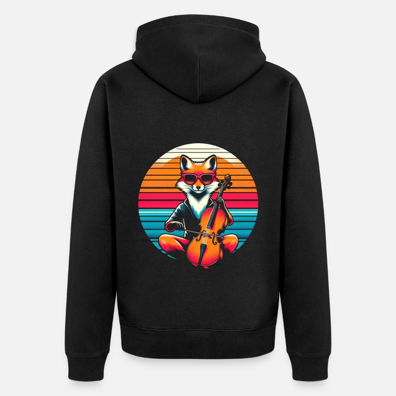 Violoncelle Fox - Veste à capuche bio Premium Unisexe - noir