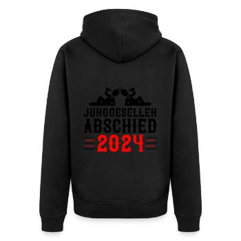 Enterrement de vie de garçon 2024 - Veste à capuche bio Premium Unisexe - noir - Dos - Nico (187cm)