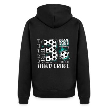 Football de 3e année - Veste à capuche bio Premium Unisexe - noir - Dos - Nico (187cm)