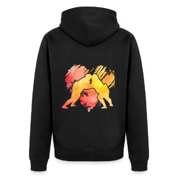 Sumo - Unisex Premium Organic Zip Hoodie - black - Back - Nico (187cm)