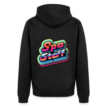 Spa Staff 8 - Unisex Premium Organic Zip Hoodie - black - Back - Nico (187cm)