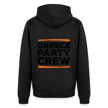 Greece Party Crew - Unisex Premium Organic Zip Hoodie - black - Back - Nico (187cm)