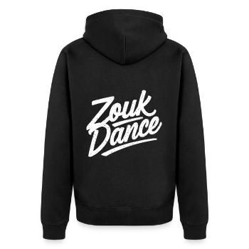 Zouk Dance Gift - Unisex Premium Organic Zip Hoodie - black - Back - Nico (187cm)