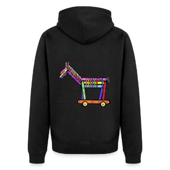 Cheval Chevaux Poney Enfant Enfants Cadeau de Noël - Veste à capuche bio Premium Unisexe - noir - Dos - Nico (187cm)