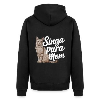 Katze Singapura Geschenk - Unisex Premium Bio Zip Hoodie - Schwarz - Hinten - Nico (187cm)