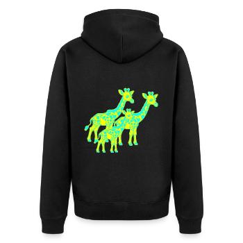 Girafe Afrique Safari Enfant Enfants Rétro Années 80 Années 90 - Veste à capuche bio Premium Unisexe - noir - Dos - Nico (187cm)