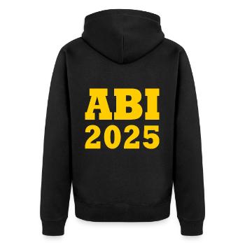 Abi 2025 - Unisex Premium Bio Zip Hoodie - Schwarz - Hinten - Nico (187cm)