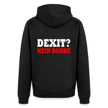 Dexit non merci - Veste à capuche bio Premium Unisexe - noir - Dos - Nico (187cm)