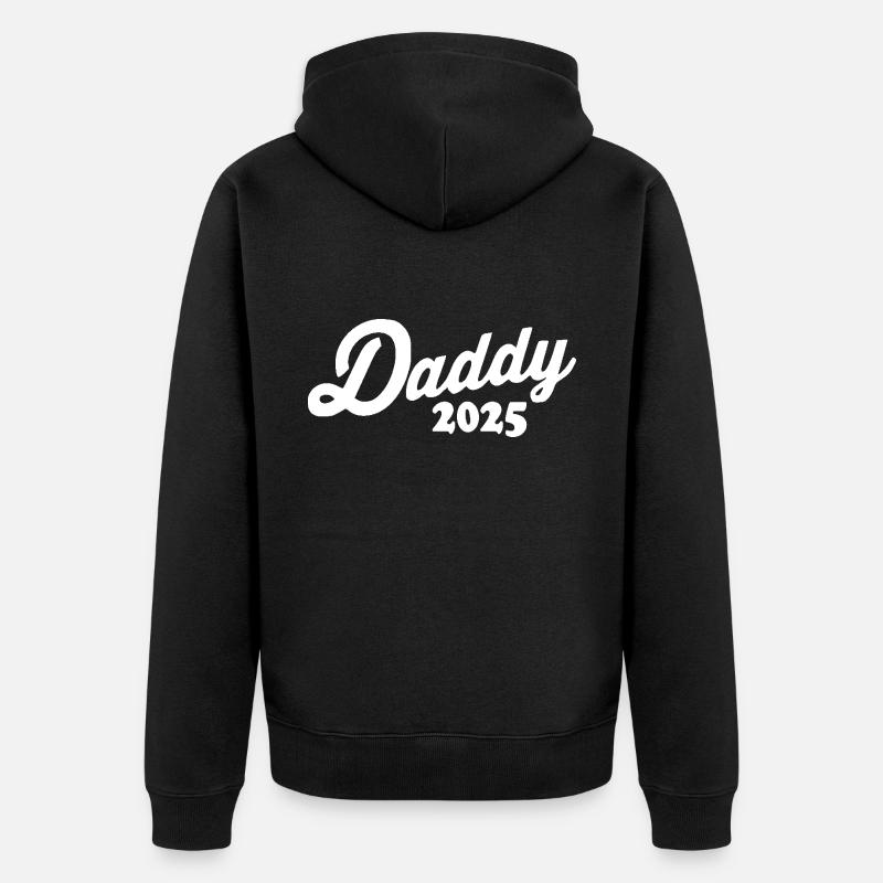 Daddy 2025 - Unisex Premium Bio Zip Hoodie - Schwarz