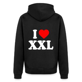 I love xxl - Veste à capuche bio Premium Unisexe - noir - Dos - Nico (187cm)