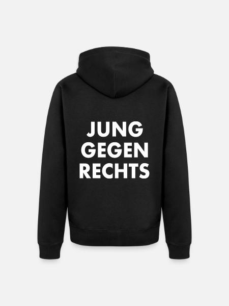 Jung gegen rechts - Unisex Premium Bio Zip Hoodie - Schwarz