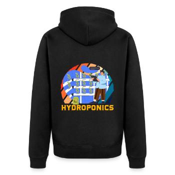 Hydroponics - Unisex Premium Organic Zip Hoodie - black - Back - Nico (187cm)