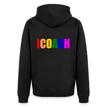 COACH - Unisex Premium Organic Zip Hoodie - black - Back - Nico (187cm)