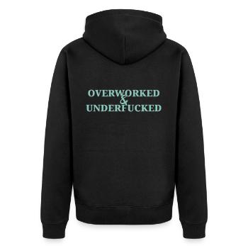 Surmené - Veste à capuche bio Premium Unisexe - noir - Dos - Nico (187cm)