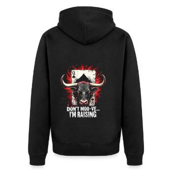 Card game - Unisex Premium Organic Zip Hoodie - black - Back - Nico (187cm)