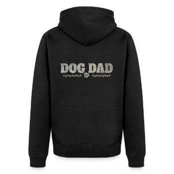Hunde Papa - Unisex Premium Bio Zip Hoodie - Schwarz - Hinten - Nico (187cm)