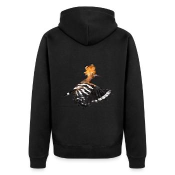 Wiedehopf (Upupa epops) Vogel des Jahres 2022 - Unisex Premium Bio Zip Hoodie - Schwarz - Hinten - Nico (187cm)