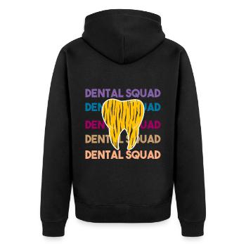Zahnarzt Zahnarzthelferin Praxis Zähne I Geschenk - Unisex Premium Bio Zip Hoodie - Schwarz - Hinten - Nico (187cm)
