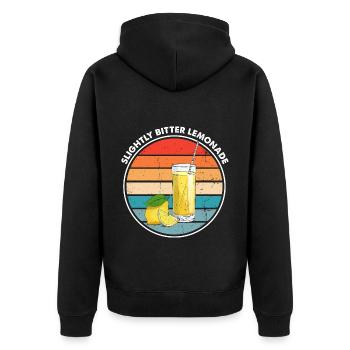 Lemon Design Lemonades Stand Boss Lemon Sale - Unisex Premium Organic Zip Hoodie - black - Back - Nico (187cm)
