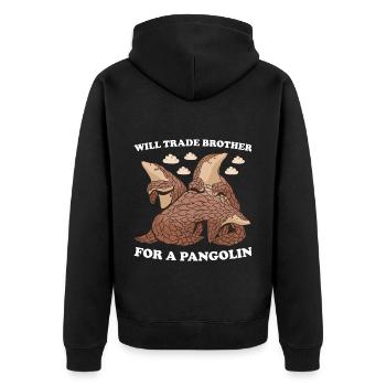 Échangera son frère contre un pangolin - Veste à capuche bio Premium Unisexe - noir - Dos - Nico (187cm)
