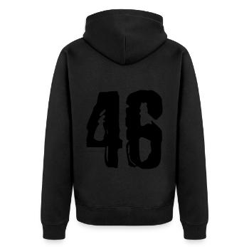 46 Number jersey - Unisex Premium Organic Zip Hoodie - black - Back - Nico (187cm)