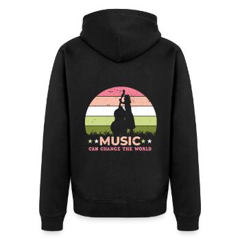 Musician Music Rhythm Clef - Unisex Premium Organic Zip Hoodie - black - Back - Nico (187cm)