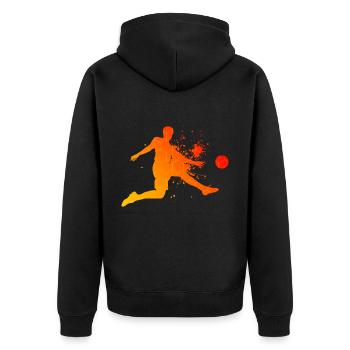 Women's Football Men Footballers Football Games - Unisex Premium Organic Zip Hoodie - black - Back - Nico (187cm)